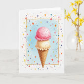 Carte d'anniversaire Pastel Confetti (Fleur jaune)