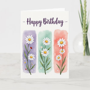 Carte d'anniversaire Pastel Daisy