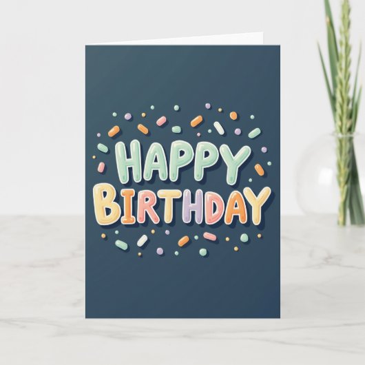 Carte d'anniversaire Pastel Enjouée (Devant)