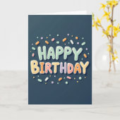 Carte d'anniversaire Pastel Enjouée (Fleur jaune)