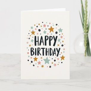 Carte d'anniversaire pastel étoilé