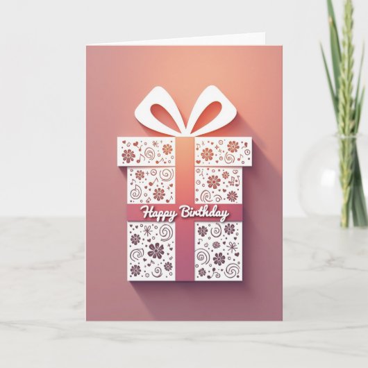 Carte d'anniversaire Pastel Peach (Devant)