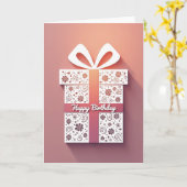 Carte d'anniversaire Pastel Peach (Fleur jaune)