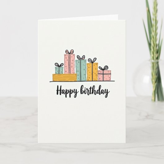 Carte d'anniversaire Pastel Presents (Devant)