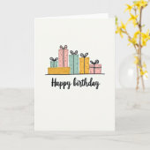 Carte d'anniversaire Pastel Presents (Fleur jaune)