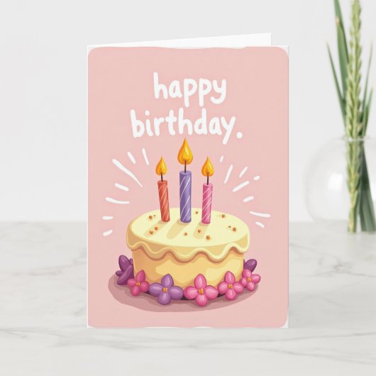 Carte d'anniversaire pastel rose (Devant)