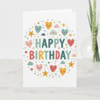 Carte d'anniversaire Pastel Stars