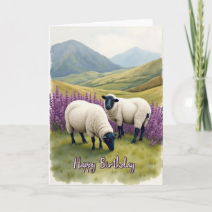 Carte d'anniversaire pastorale pour mouton
