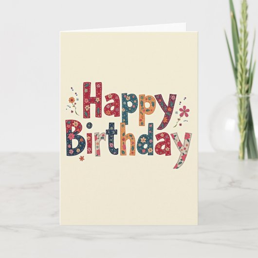 Carte d'anniversaire Patchwork (Devant)
