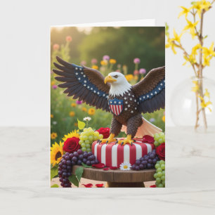 Carte d'anniversaire patriotique USA, drapeau amér