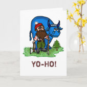 Carte d'anniversaire Paul Bunyan (Fleur jaune)