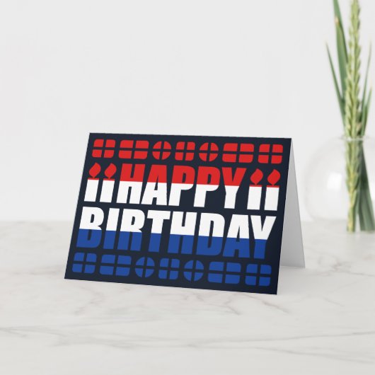 Carte d'anniversaire Pays-Bas Flag (Devant)