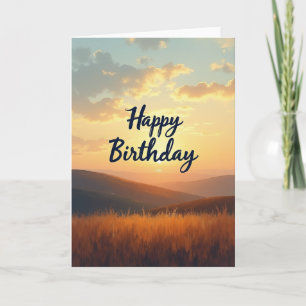 Carte d'anniversaire Paysage Doré