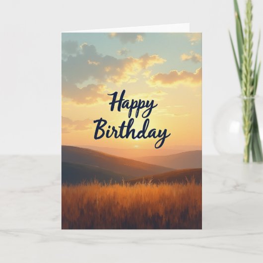 Carte d'anniversaire Paysage Doré (Devant)
