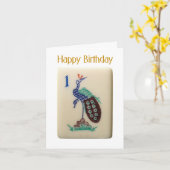 Carte d'anniversaire Peacock (Fleur jaune)