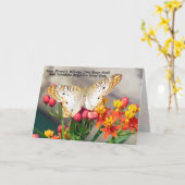 Carte d'anniversaire Peacock blanc (Fleur jaune)