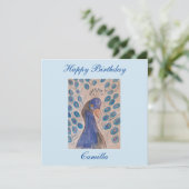 Carte d'anniversaire Peacock Blue Flat (Debout devant)