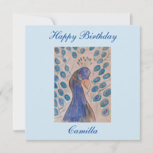 Carte d'anniversaire Peacock Blue Flat
