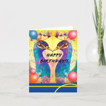 Carte d'anniversaire Peacock en miroir
