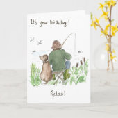 Carte d'anniversaire "Pêche" (Fleur jaune)