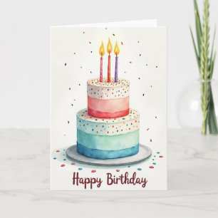 Carte d'anniversaire peinte