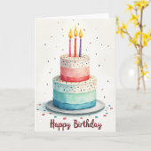 Carte d'anniversaire peinte (Fleur jaune)