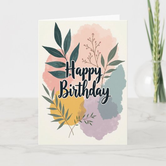 Carte d'anniversaire peinte abstraite (Devant)