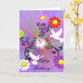 Carte d'anniversaire peinte de Daisys et de (Fleur jaune)