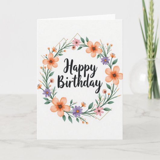 Carte d'anniversaire peinte douce (Devant)