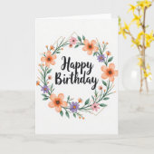 Carte d'anniversaire peinte douce (Fleur jaune)