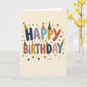 Carte d'anniversaire peinte joyeuse (Fleur jaune)