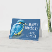Carte d'anniversaire peinte par beaux-arts bleus