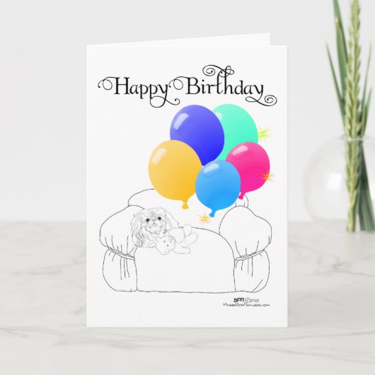 Carte d'anniversaire Pékinois (Devant)