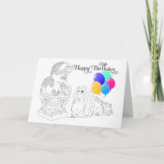 Carte d'anniversaire Pékinois (Devant)