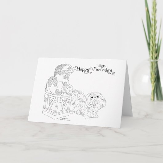 Carte d'anniversaire Pékinois (Devant)