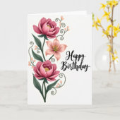 Carte d'anniversaire Peony Bloom (Fleur jaune)