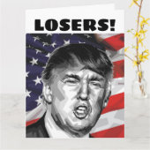 CARTE D'ANNIVERSAIRE "PERDANTS!" DE DONALD TRUMP (Fleur jaune)