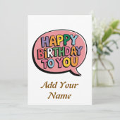 Carte d'anniversaire personnalisable (Debout devant)