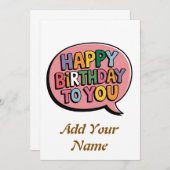 Carte d'anniversaire personnalisable (Devant / Derrière)