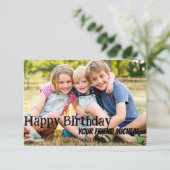 Carte d'anniversaire personnalisable 1 photo (Debout devant)