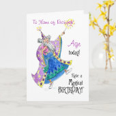Carte d'anniversaire personnalisable avec Magicien (Fleur jaune)