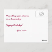 Carte d'anniversaire personnalisable Belle Orchidé (Dos)