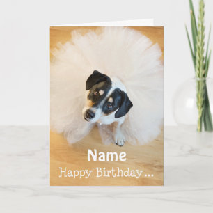 Carte d'anniversaire personnalisable - Chien Porta