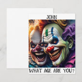 Carte d'anniversaire personnalisable Clowns Déplai (Devant / Derrière)