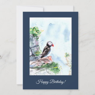 Carte d'anniversaire personnalisable de macareux