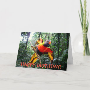 Carte d'anniversaire personnalisable de perroquet