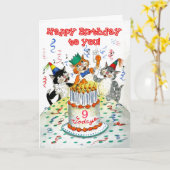 Carte d'anniversaire personnalisable - Fête d'anni (Fleur jaune)