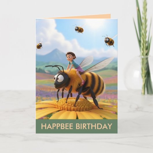 Carte d'anniversaire personnalisable Happbee (Devant)