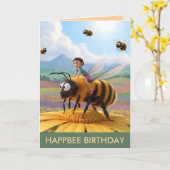 Carte d'anniversaire personnalisable Happbee (Fleur jaune)