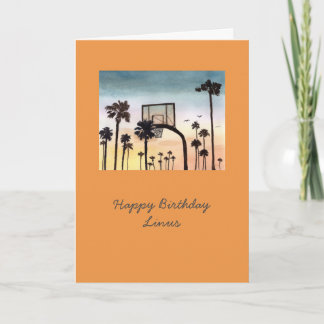 Carte d'anniversaire personnalisable Palm Trees